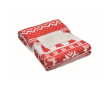 RPET-fleecedeken met kerstprint en kaart 190g/m2 kleur rood