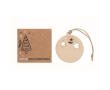 Kerstbalhanger met jute koord kleur hout