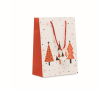 Middelgrote kerst cadeauzak van papier met kerstthema kleur wit