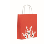 Kleine kerst cadeauzak van papier, gemaakt in de EU kleur rood