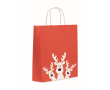 Middelgrote kerst geschenkzak van papier, gemaakt in de EU kleur rood