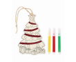 Houten kerstboom ornament om in te kleuren kleur hout
