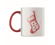 Keramische mok met kerstdesign en passend handvat 300ml kleur rood