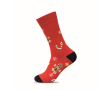 Paar kerst sokken met label om te personaliseren kleur rood