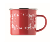 Metalen emaille kerstbeker met individuele doos 300 ml kleur rood