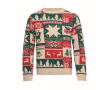 Kersttrui van gebreide stof, 100% acryl, one size L-XL kleur beige