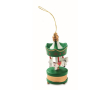 Houten carrouselhanger om in de kerstboom te hangen kleur groen