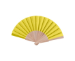 Goedkope gepersonaliseerde waaiers van hout en polyester Woodster kleur geel