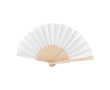 Goedkope gepersonaliseerde waaiers van hout en polyester Woodster kleur wit