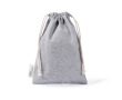 Katoenen en gerecycled polyester tasje met trekkoordsluiting 120 g/m2 kleur grijs