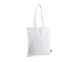 Fairtrade katoenen tas met lange handvatten, tot 6 kg 140 g/m2 kleur wit