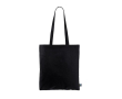 Fairtrade katoenen tas met lange handvatten, tot 6 kg 140 g/m2 kleur zwart