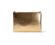 Compacte PU toilettas met gouden afwerking en bijpassende rits kleur goud