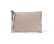Nylon toilettas met bicolor koord in de ritssluiting 240 g/m2 kleur beige