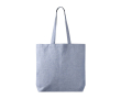 Tote bag van katoen en polyester met lange hengsels 220 g/m2 kleur blauw