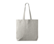 Tote bag van katoen en polyester met lange hengsels 220 g/m2 kleur grijs