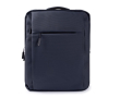Werkrugzak van kunstleer voor laptop 15'' kleur marineblauw