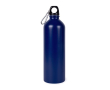 Recycled roestvrijstalen fles met zilveren karabijnhaak 750ml kleur blauw