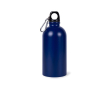 Recycled roestvrijstalen fles met zilveren karabijnhaak 500ml kleur blauw