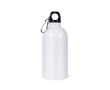 Recycled stalen fles met karabijnhaak voor sublimatie 500ml kleur wit
