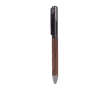 Elegante houten balpen met draaisysteem en blauwe inkt kleur donker hout