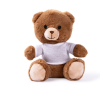 Kleine teddybeer met wit T-shirt om te personaliseren kleur naturel