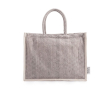Tas van gerecycled katoen met brede bodem en zijvouw 530 g/m² kleur grijs