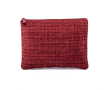 Platte polyester toilettas met boucléafwerking en rits 270 g/m² kleur bordeaux