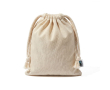 Kleine Fairtrade katoenen zak met natuurlijke afwerking 105 g/m² kleur naturel