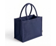 Grote gelamineerde tas van gerecycled katoen 220 g/m² kleur marineblauw