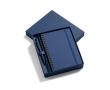 Set met aluminium pen en gelinieerd A5-notitieboek van PU kleur marineblauw