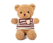 Polyester teddybeer met personaliseerbare gebreide trui kleur naturel