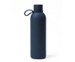 Dubbelwandige thermosfles van roestvrij staal met handgreep 500 ml kleur marineblauw