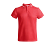 Kort sportpolo voor kinderen van polyester 140 g/m² Roly kleur rood
