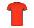 Tweekleurig sportshirt voor kinderen van polyester 140 g/m² Roly kleur rood