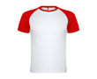 Tweekleurig sportshirt voor kinderen korte mouwen - Roly Indianapolis kleur rood