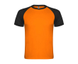 Tweekleurig sportshirt voor kinderen korte mouwen - Roly Indianapolis kleur oranje