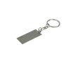 Rechthoekige metalen sleutelhanger full colour personaliseerbaar kleur zilver