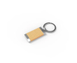 Premium ecologische sleutelhanger van esdoornhout en metaal kleur zilver