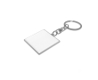 Vierkante metalen sleutelhanger met een elegant en stevig ontwerp kleur zilver