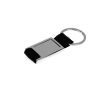 Metalen sleutelhanger met textiel band in eigentijds design kleur zwart