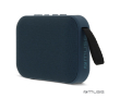 Kleine draagbare zwarte bluetooth-speaker in rechthoekige vorm kleur blauw