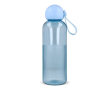 Effen plastic fles met ronde dop en draaglus 600 ml kleur doorzichtig lichtblauw