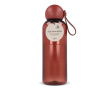 Effen plastic fles met ronde dop en draaglus 600 ml kleur bordeaux