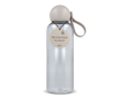 Effen plastic fles met ronde dop en draaglus 600 ml kleur lichtgrijs