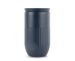 Thermosbeker van roestvrij staal met drukknopdeksel 320 ml kleur blauw