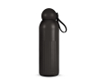 Thermofles van staal in effen kleur met ronde dop en draaglus 500 ml kleur zwart