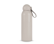 Thermofles van staal in effen kleur met ronde dop en draaglus 500 ml kleur beige