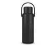 Thermos van gerecycled RVS met dop die ook als beker dient 1 L kleur zwart