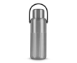 Thermos van gerecycled RVS met dop die ook als beker dient 1 L kleur zilver